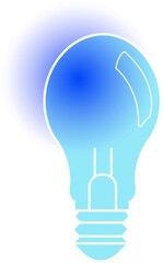Poster - Vector graphic showing blue gradient lightbulb icon with circle accent on transparent background