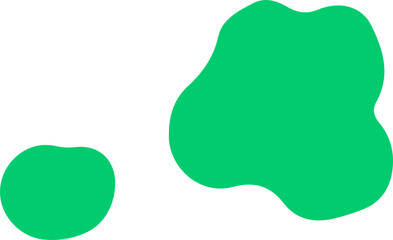 Poster - Two abstract green blobs are floating over transparent background in flat design style
