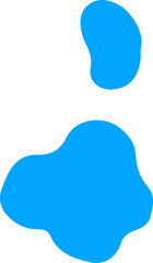 Poster - Two abstract blue blobs floating on transparent background using flat design style, copy space