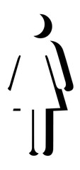 Poster - Showing stylized white skirt symbol casting black drop shadow on transparent background flat icon