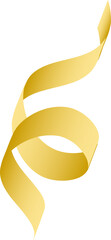 Poster - Decorative ribbon is twisting in spiral loops, 3D render with gold gradient on transparent backdrop