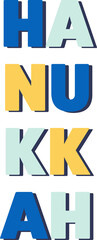 Aufkleber - Flat design HANUKKAH typography is appearing on transparent backdrop with drop shadow block letters