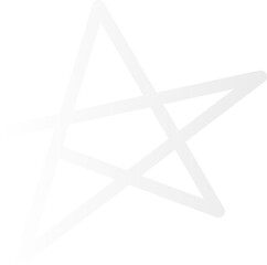 Poster - Abstract white pentagram outline is appearing in flat design, with transparent background