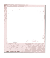 Poster - Flat design Polaroid frame floating on transparent background showing distressed border, copy space