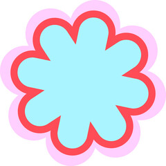 Poster - Abstract nine-lobed emblem showing flat design, featuring layered outlines on transparent backdrop