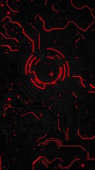 Poster - Crimson circuits abstract: a digital canvas of interconnected systems display
