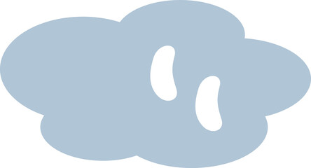 Poster - Cartoon cloud icon is floating in flat design style with white highlights on transparent background