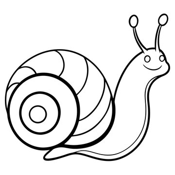 Minimalist Snail Line Art on Clean White Canvas