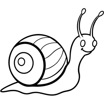 Minimalist Snail Line Art on Clean White Canvas