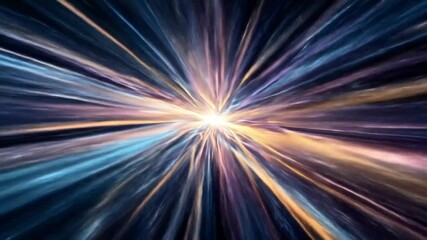 Wall Mural - A radiant burst of colorful cosmic energy expands outward through a dark expanse, evoking the feeling of a galactic explosion or the Big Bang.