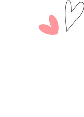 Poster - Minimalist thought bubble floating on transparent background with pink heart fill and gray outline