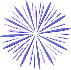 Poster - Abstract radial burst shape is radiating flat design on transparent background with purple spikes
