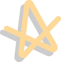 Poster - Abstract art is showing overlapping black, cream star outlines in scribbles on transparent backdrop