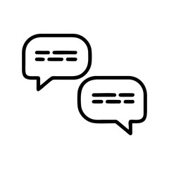 Poster - Two speech bubbles with horizontal lines inside representing dialogue and communication icon design