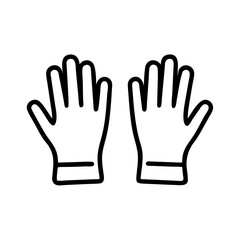 Poster - Two gloves displayed side by side with a simple outline design and clear visibility shown here today