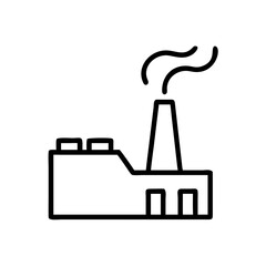 Poster - Simple depiction of a factory building with a chimney emitting smoke into the atmosphere creating pollution