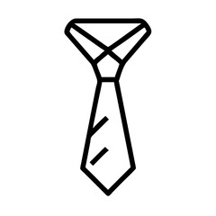 Poster - A simple line drawing of a necktie with a pattern, isolated on a white background, formal attire item