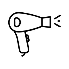 Poster - Stylized outline of a handheld appliance used for drying and styling hair with radiating lines 100 char
