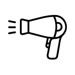 Poster - Outline drawing of a hair styling tool with a handle and three lines coming from the nozzle end