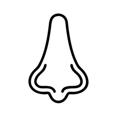 Poster - Simple graphic representation of a human olfactory organ in black outline against white background shown frontally