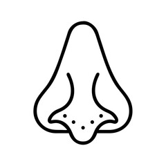 Poster - A simple graphic showing a human nose with nostrils and some pores in a black outline style drawing