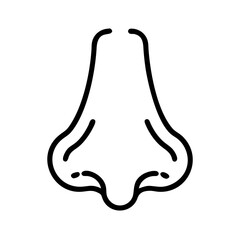Poster - Outline representation showcasing a human nose with nostrils and bridge in a simple design style