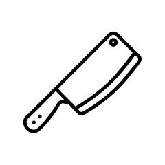 Poster - A simple graphic representation of a cleaver with a black outline against a white background shown here