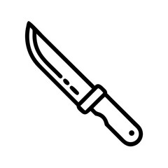 Poster - A simple graphic depiction of a sharp blade tool with a handle on a plain white background image here