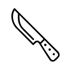 Poster - A single sharp blade with a handle featuring three circular accents isolated on a white canvas view