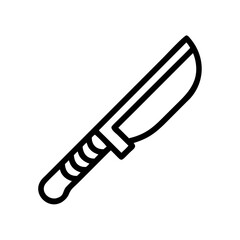 Poster - Outline graphic showing a sharp blade with a textured handle on a plain white background design item