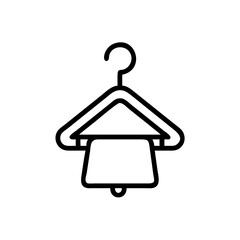 Poster - A simple graphic showing a garment hanging on a hanger with a hook and a clean minimalist design style