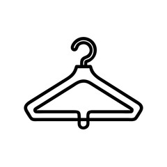 Poster - Outline drawing of a clothes hanger with a hook for hanging garments and apparel storage needs that are neat