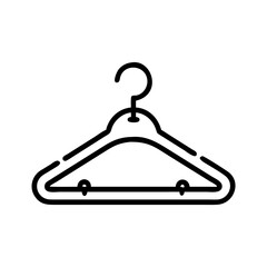 Poster - A simple graphic depiction of a clothes hanger with a hook and a horizontal bar for hanging items