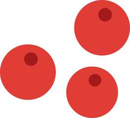Poster - Flat design showing stylized red berry buttons with dark highlights on transparent background