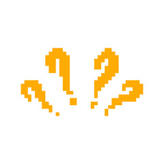 Poster - Yellow pixel art exclamation marks appear in a simple mosaic style, showcasing a bold symbol.