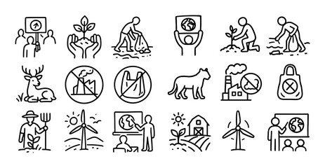 Naklejka na meble Environmental Activism Icons
