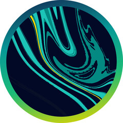 Poster - Flat design swirl pattern is showing on transparent layer with gradient ring and yellow stripe