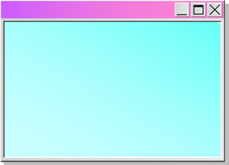 Poster - Displaying flat UI window, pink gradient titlebar, cyan area and controls on transparent background