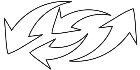 Poster - Curve arrow symbol. Curved hand drawn arrow isolated background. 