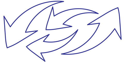 Poster - Curve arrow symbol. Curved hand drawn arrow isolated background. 