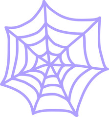 Poster - Stylized spider web is showcasing radial hexagonal pattern in flat design, transparent background