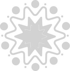 Poster - Flat design starburst showing star layers and wavy border with circles on transparent backdrop