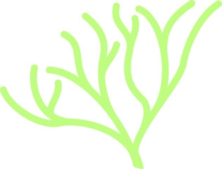 Poster - Abstract organic structure is floating on transparent background with neon green arms in flat style