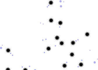 Poster - Black starburst network is floating in flat style with white lines purple nodes on clear background