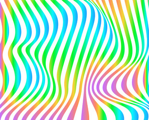 Poster - Abstract wavy stripes are flowing in flat design over transparent background, with gradient palette
