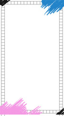 Poster - Showing flat design frame, filmstrip border and brushstrokes, transparent background, copy space