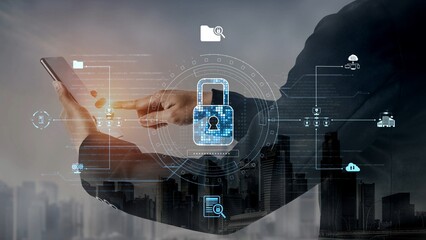 Poster - cyber security protection and cyber security strategies against cyber threats, system hacks, digital
