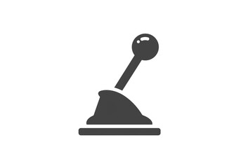 Poster - A simple graphic illustration of a car gear stick in dark gray on a plain white background space