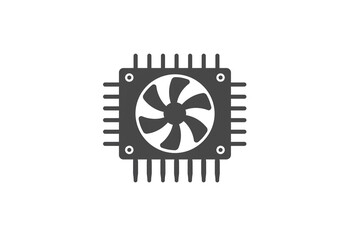 Fototapete - Isolated dark gray cpu cooler icon with fan and pins on a white background vector illustration