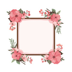 Wall Mural - flat design flower frame icon vector illustration for elegant designs